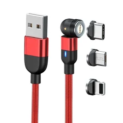 Round shape Magnetic USB 3 in 1 Charging Cable Magnet USB-C Type-C Micro USBA Usb Cable