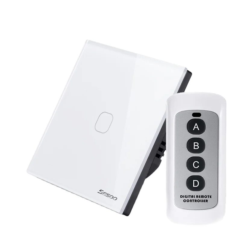 Умный сенсорный настенный выключатель с дистанционным управлением 220 В стандарт ЕС стеклянная панель сенсором