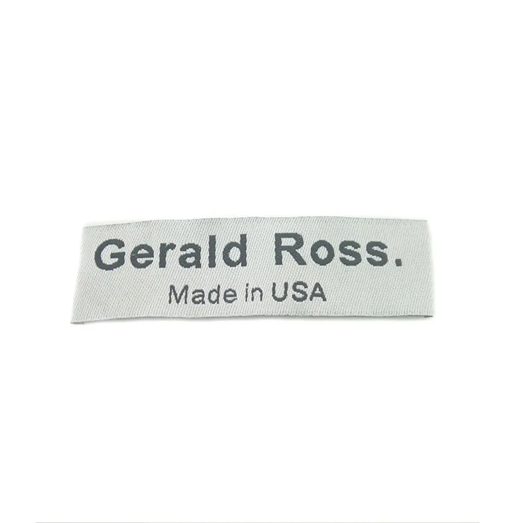 High Density Custom Brand Name Logo And Size End Folded Textile Neck Woven Tags Labels For Clothing