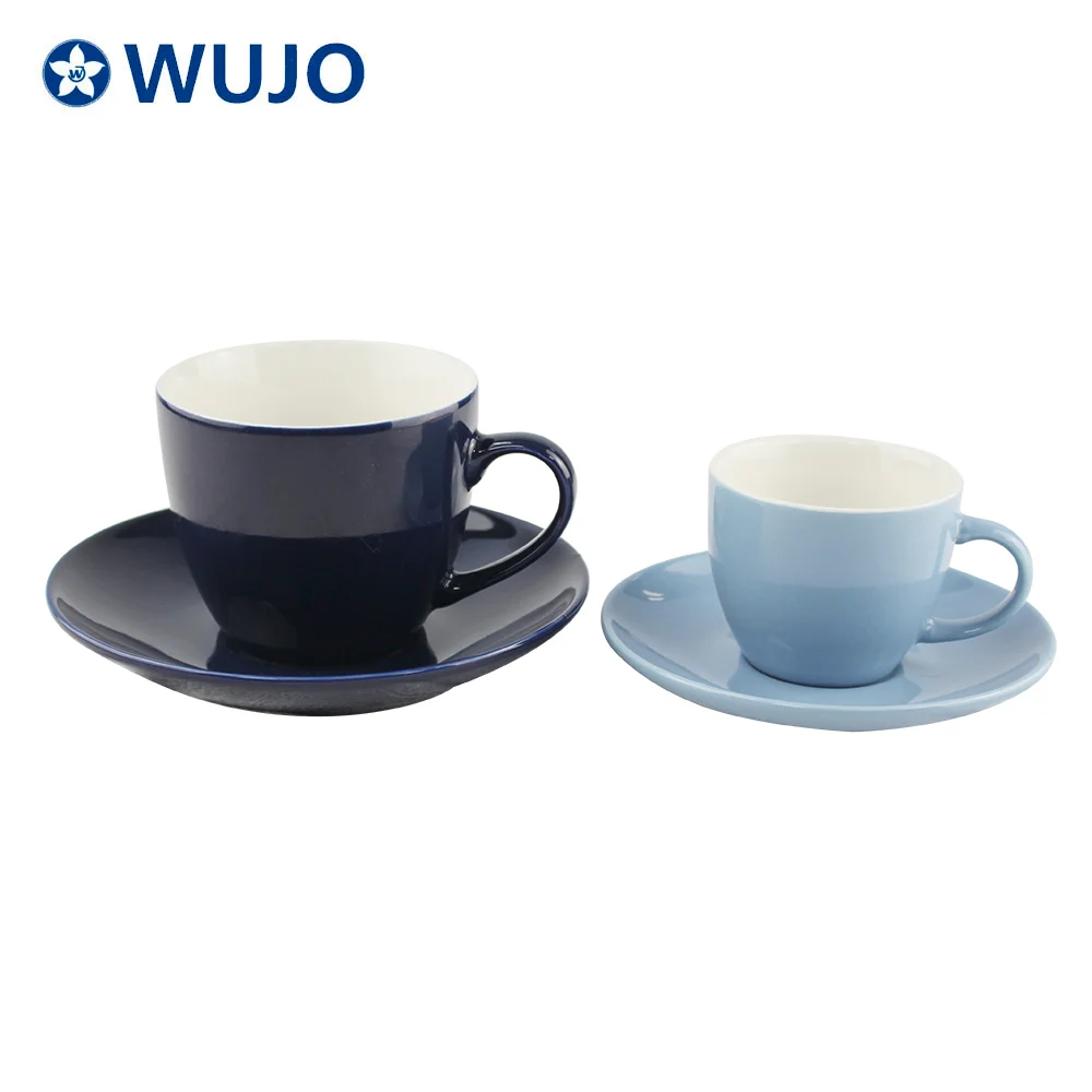 New Design Ceramic Coffee Cups and Saucer 90cc 220cc Ceramic Tea Cup Saucers Set