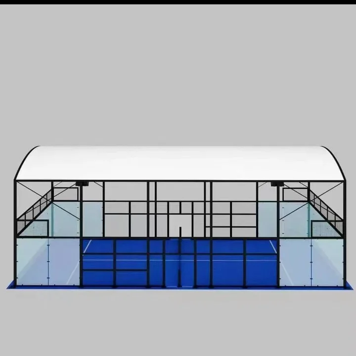 Outdoor Waterproof Tent Sport Fields Cover Steel Structure 12mm tempered glass padel Tennis court Roof for Tennis Court tent