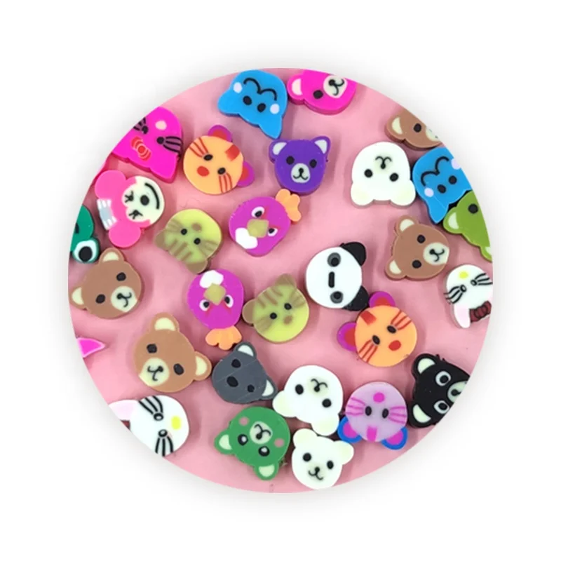 25PCS/Bag Hot Selling Educational Polymer Clay Loose Beads Fruits Animals Love Abacus Clay Chip Disk Beads For DIY Jewelry