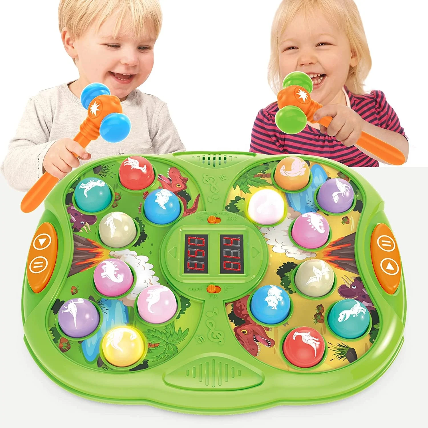 Educational Learning Activity Table Baby Interactive Educational Toy with 2 Hammers Whack A mole Dinosaur Game Toy for kids