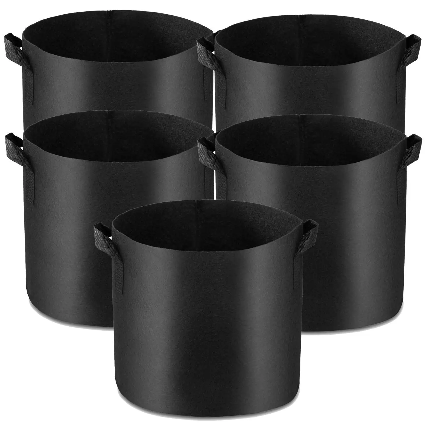 Home Outdoor Cheap Fiber Nonwoven Geotextile Aeration Fabric Garden Bags Gallon Grow Bag Felt Plant Pot