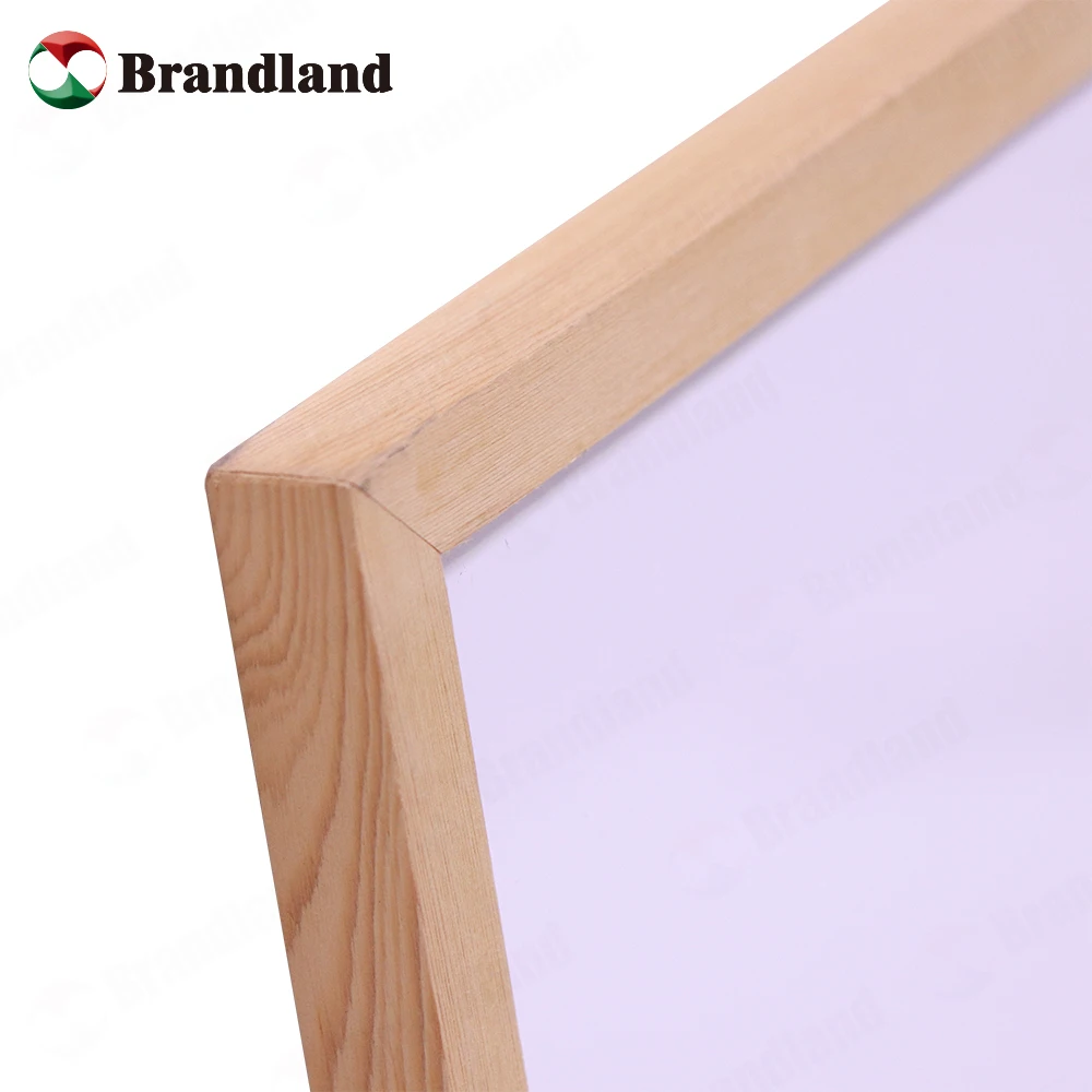 Brandland Hot Selling Wooden Magnetic White Board With Narrow Frame One Side White Board One Side Cork Board