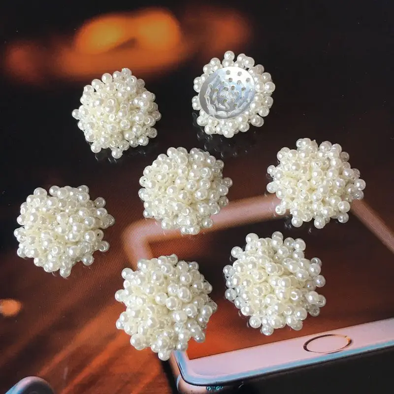 New disc hand beaded pearl flowers hand beaded DIY bow flower core hairpin decorative accessories