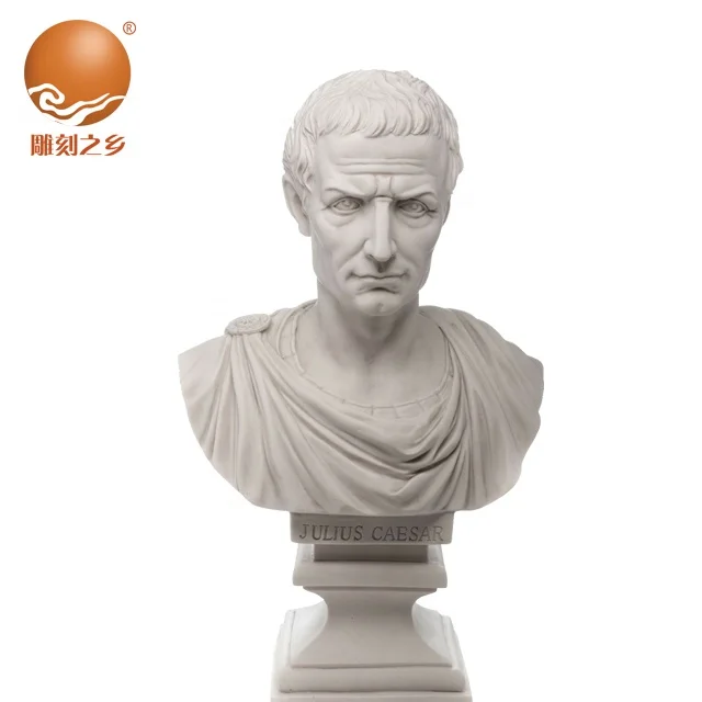 Marble Julius Caesar statue Hand carved bust of Caesar White marble bust for sale
