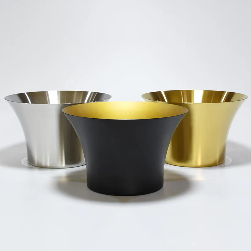 304 Stainless Steel New Small Waist 12L Large Capacity  Gold Customizable Ice Bucket Double Wall Ice Bucket