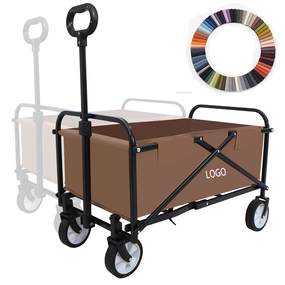 Adjustable Handle Beach Camping Foldable Wagon Cart Trolley 80kg Cart Folding Collapsible Wagon