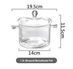 Прозрачная термостойкая Бытовая кастрюля для приготовления супа объемом л/л, стеклянная кастрюля для приготовления пищи, прозрачные кастрюли для приготовления пищи