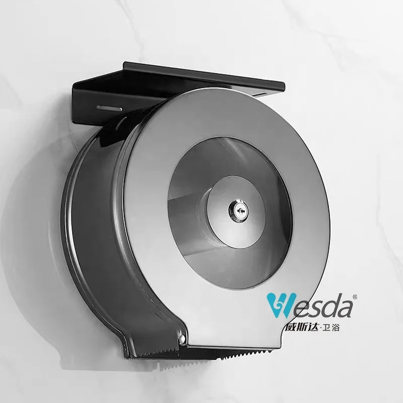 WESDA коммерческий большой рулон держатель туалетной бумаги Запираемый Настенный Дозатор из нержавеющей стали с замком