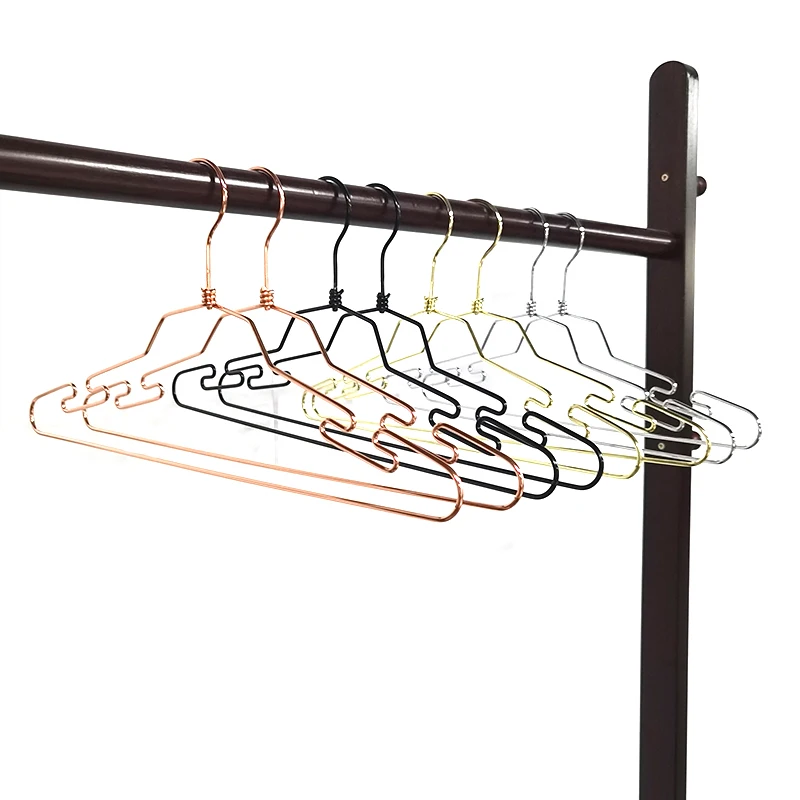 Wholesale simple wire hanger adult metal hangers non-slip multifunctional underwear drying clothes hanger
