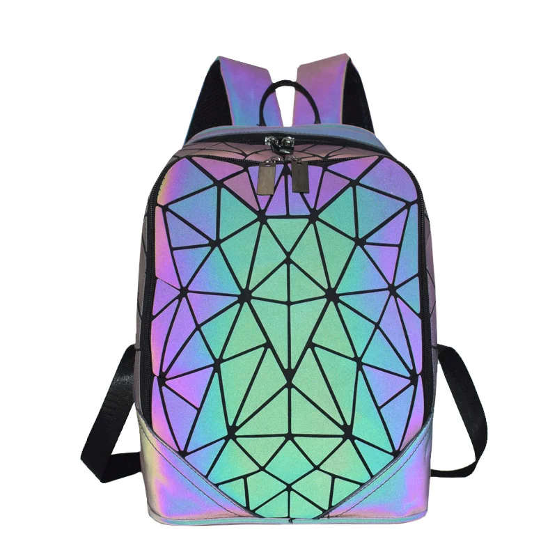 
Hotsale Women Geometric Luminous Backpacks High Quality Girls Travel Shoulder Bags School Back Pack 