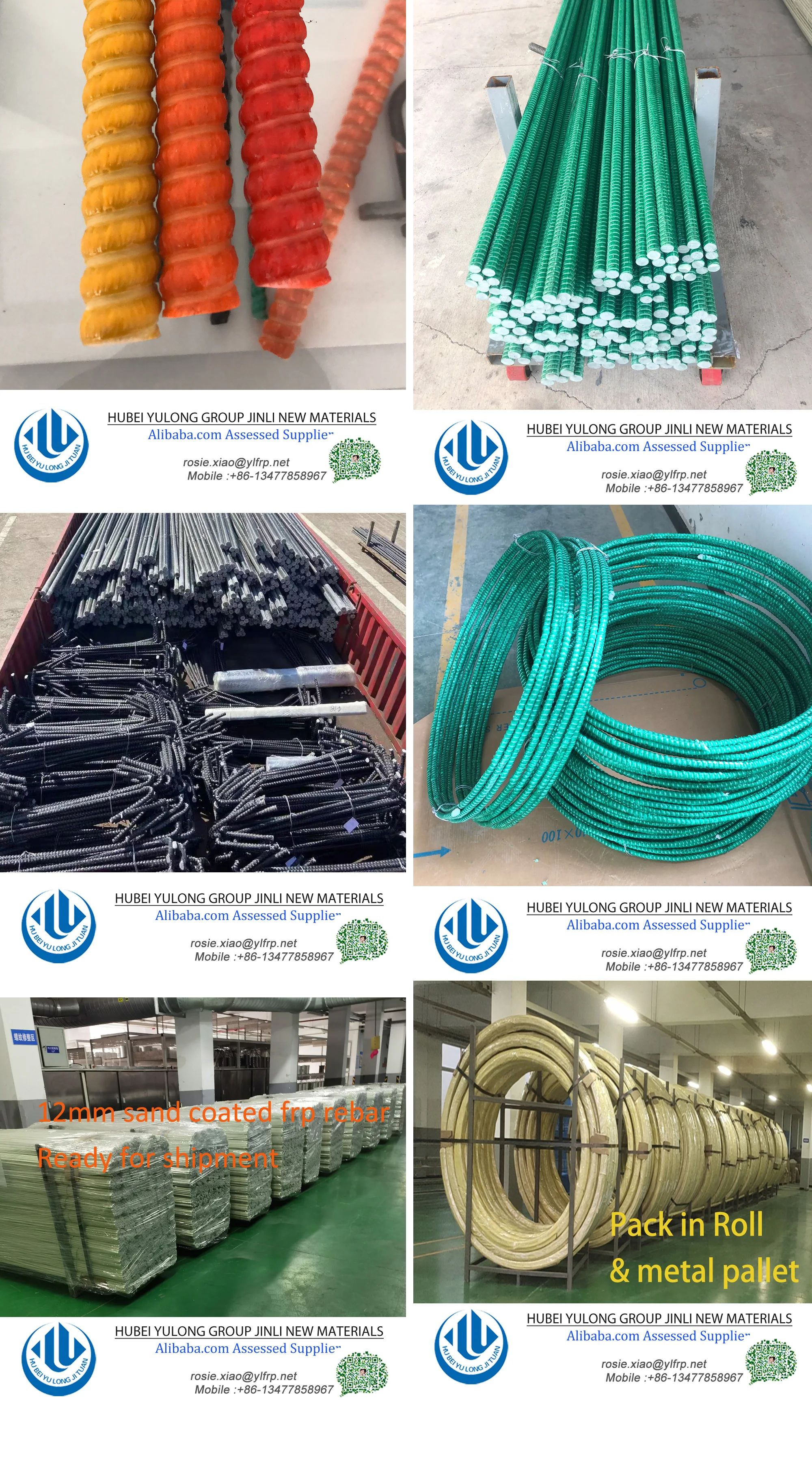 Pultrusion FRP Glass Fiber Reinforced Plastic GFRP Fiberglass Rebar for Soil Nail project