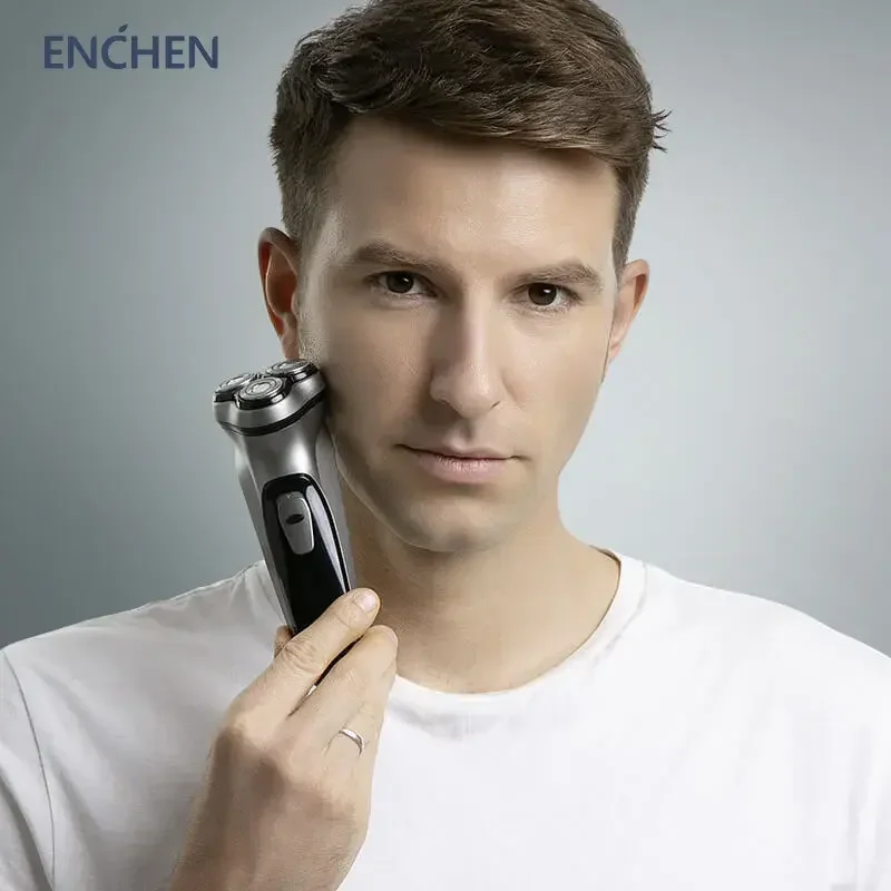 ENCHEN Blackstone Electrical Rotary Shaver 3D Floating Blade Washable Type-C USB Rechargeable Shaving Beard Machine for Men