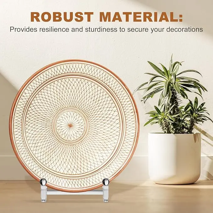 2 Pack 3 Inches Clear Acrylic Square Display Rack Plate Stands Picture Frame Stand Holder Easel Book Decorative Plate Plaque