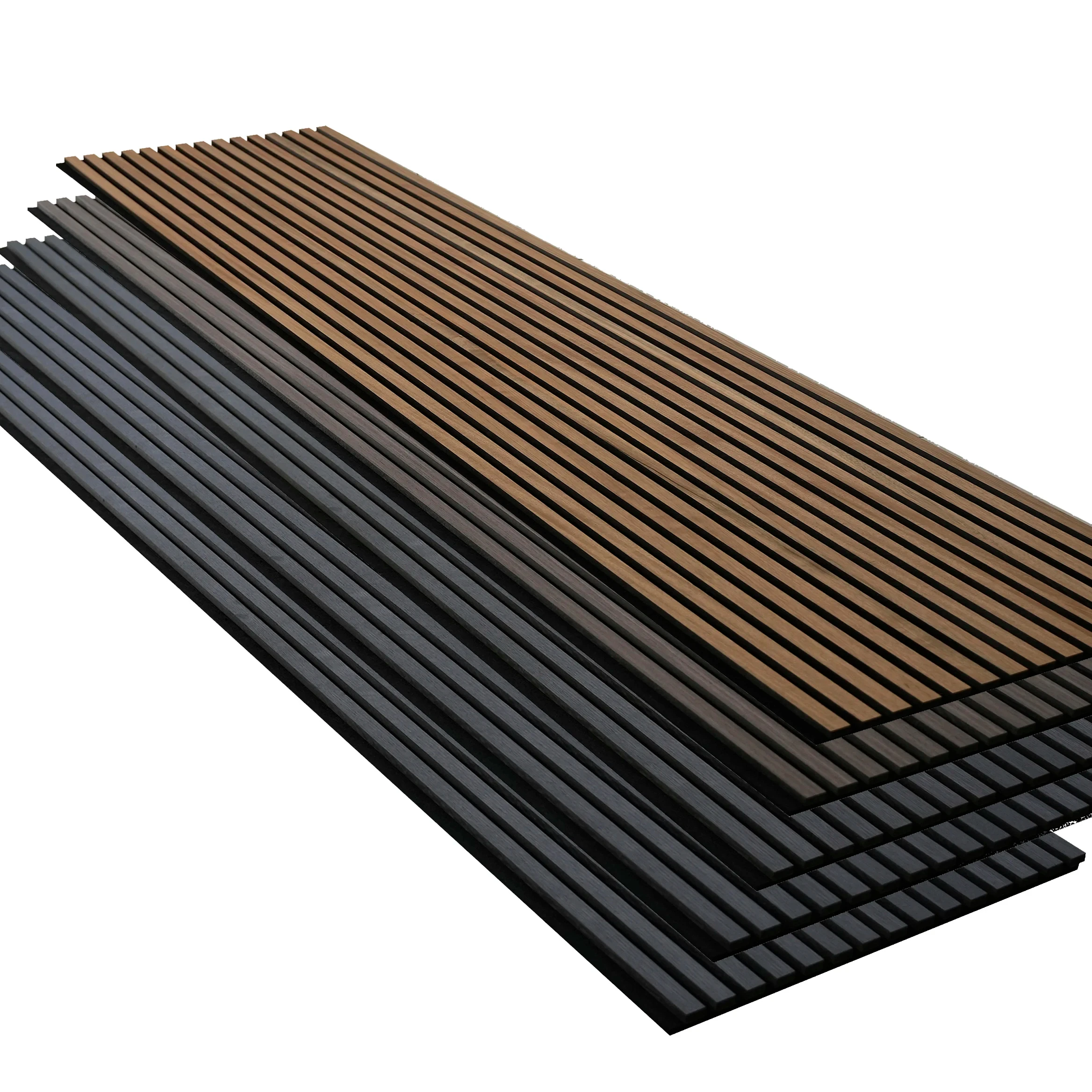 PET MD Wooden Slats Sound Absorbing Panels MDF Wooden slats