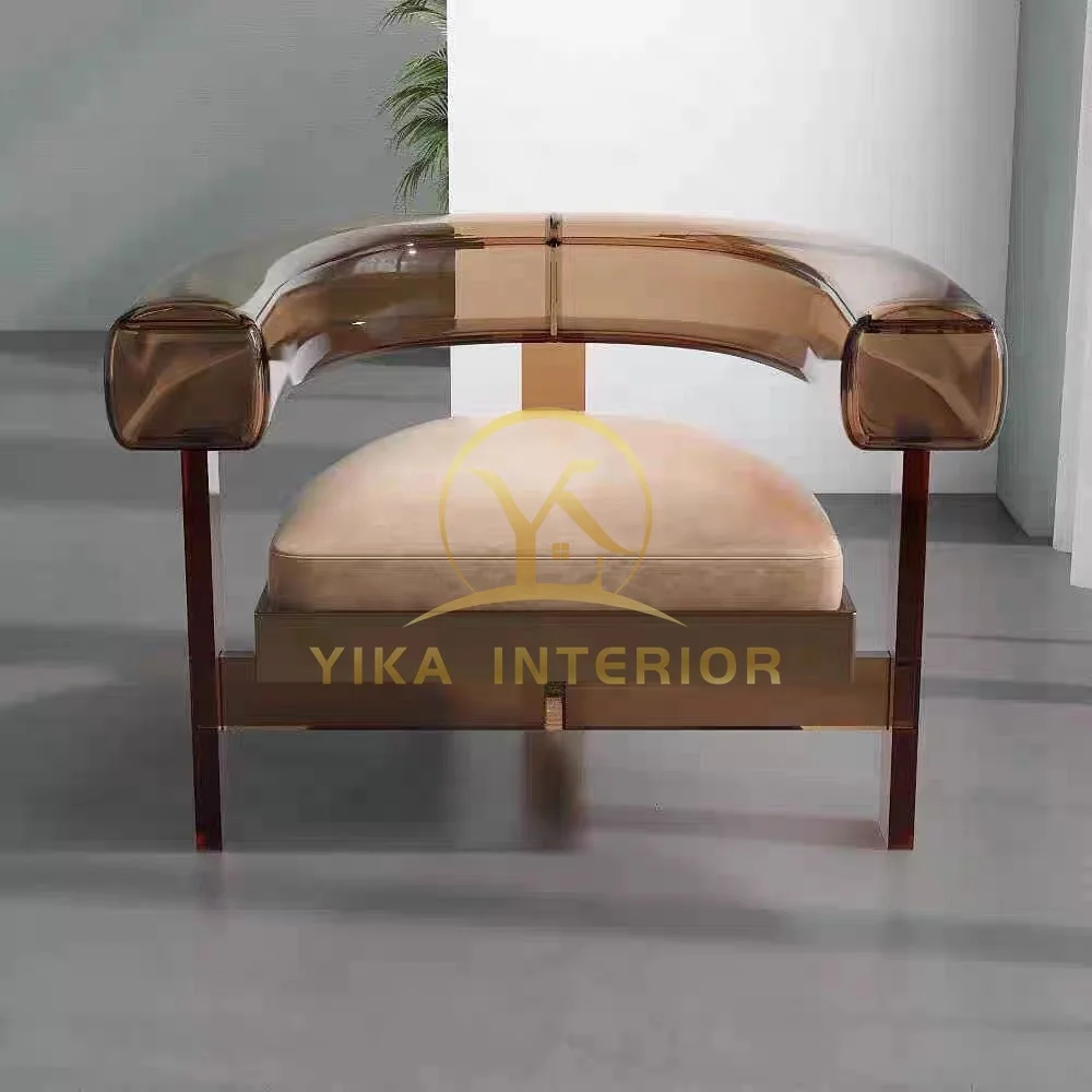 Modern Light luxury acrylic armchair creative design transparent chair acrylic living room solo chair