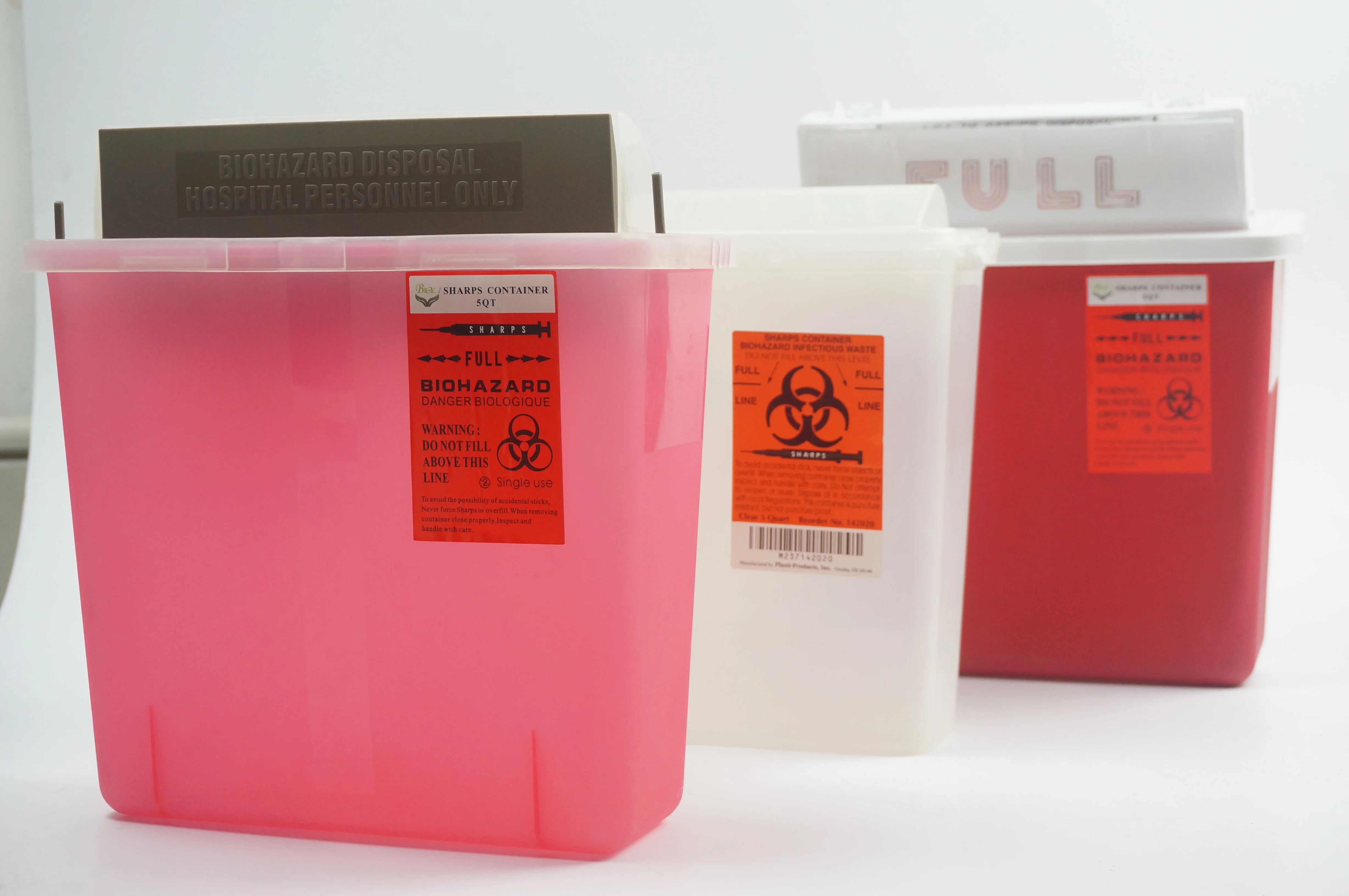 Wall Mount Biohazard 1qt 1gallon 5qt Disposable Sharp Container for Medical Needles Syringes Collection