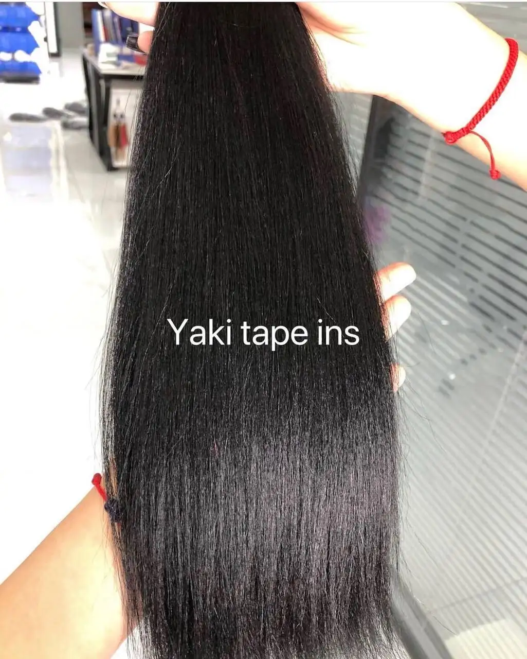 High quality invisible Double Sided yaki 22in Tape Ins Hair Extensions for Women 100% real virgin Brazilian Human Hair extension