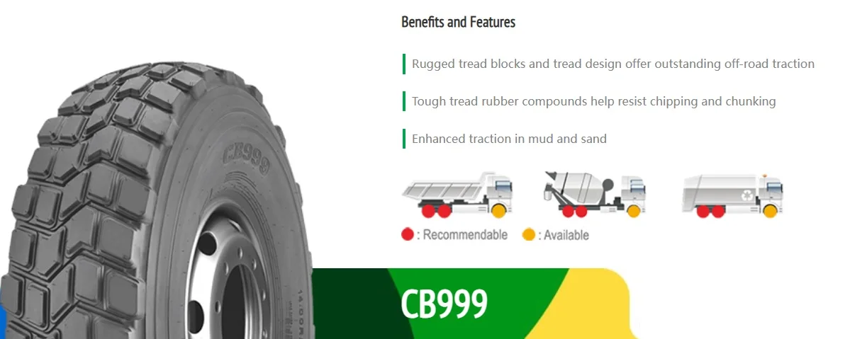 New Goodride on and off road truck tire CB999 Rugged tread blocks and tread design offer outstanding off-road traction