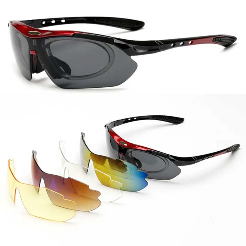 Tactical Outdoor Shades Sunglasses Polarized Military Shooting Riding Cycling Glasses 5 Lenses