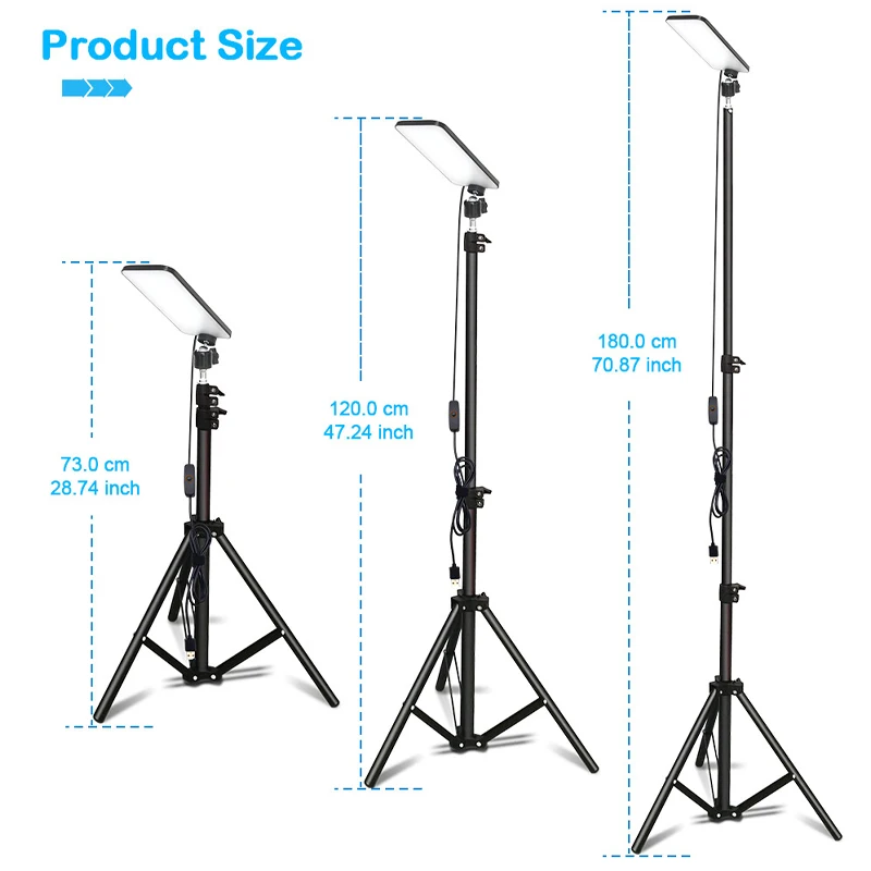 Portable Camping Light LED Selfie Lamp With Tripod Stand for Outdoor Picnic Barbecue