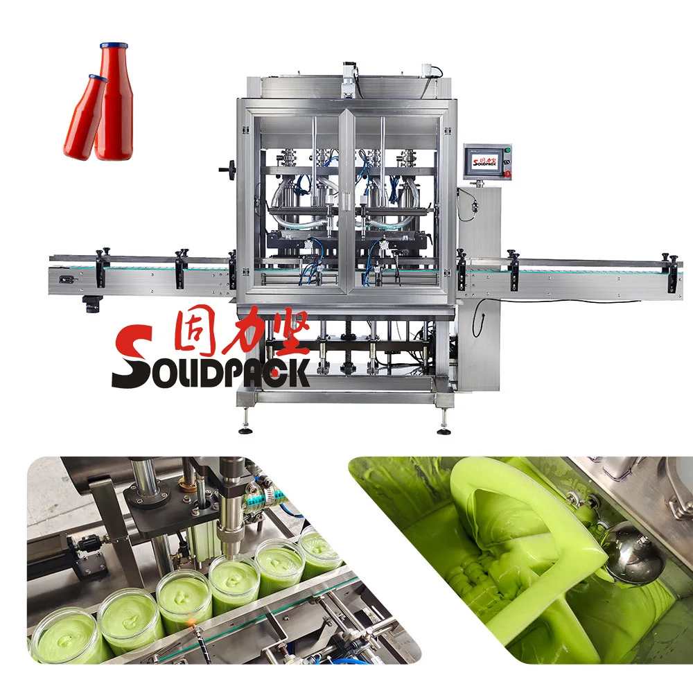 Solidpack Chermoula Aji verde Frankfurter Grune SoBe matcha mustard wasabi basil paste 35ml filling machine for gallon sauce