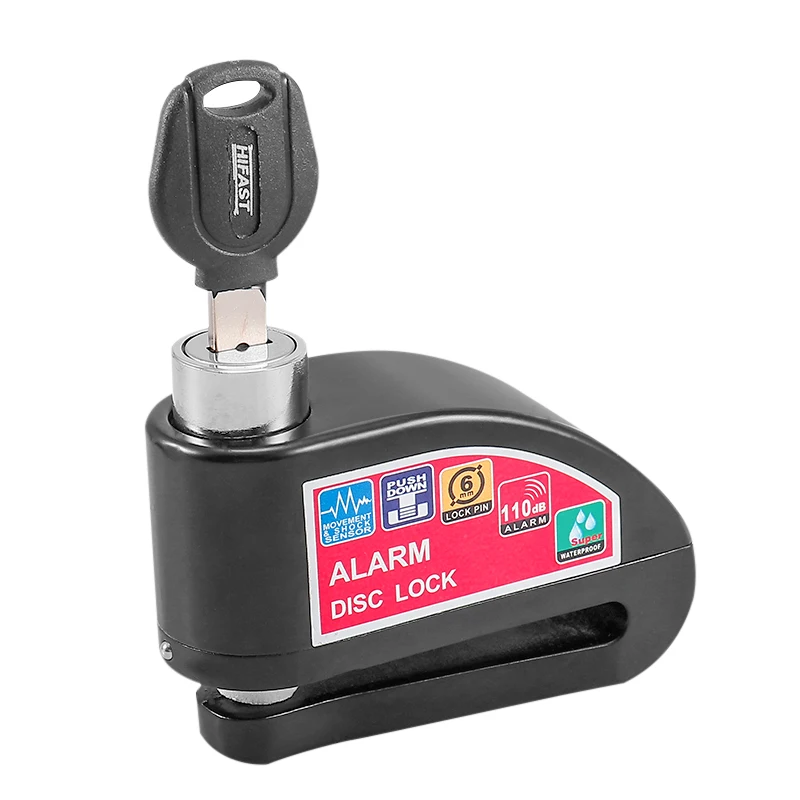 110Db Waterproof Bicycle Smart Disk Lock Alarm Motorcycle Bike Bicycle Disc Brake Reminder Safety Anti-Theft Lock