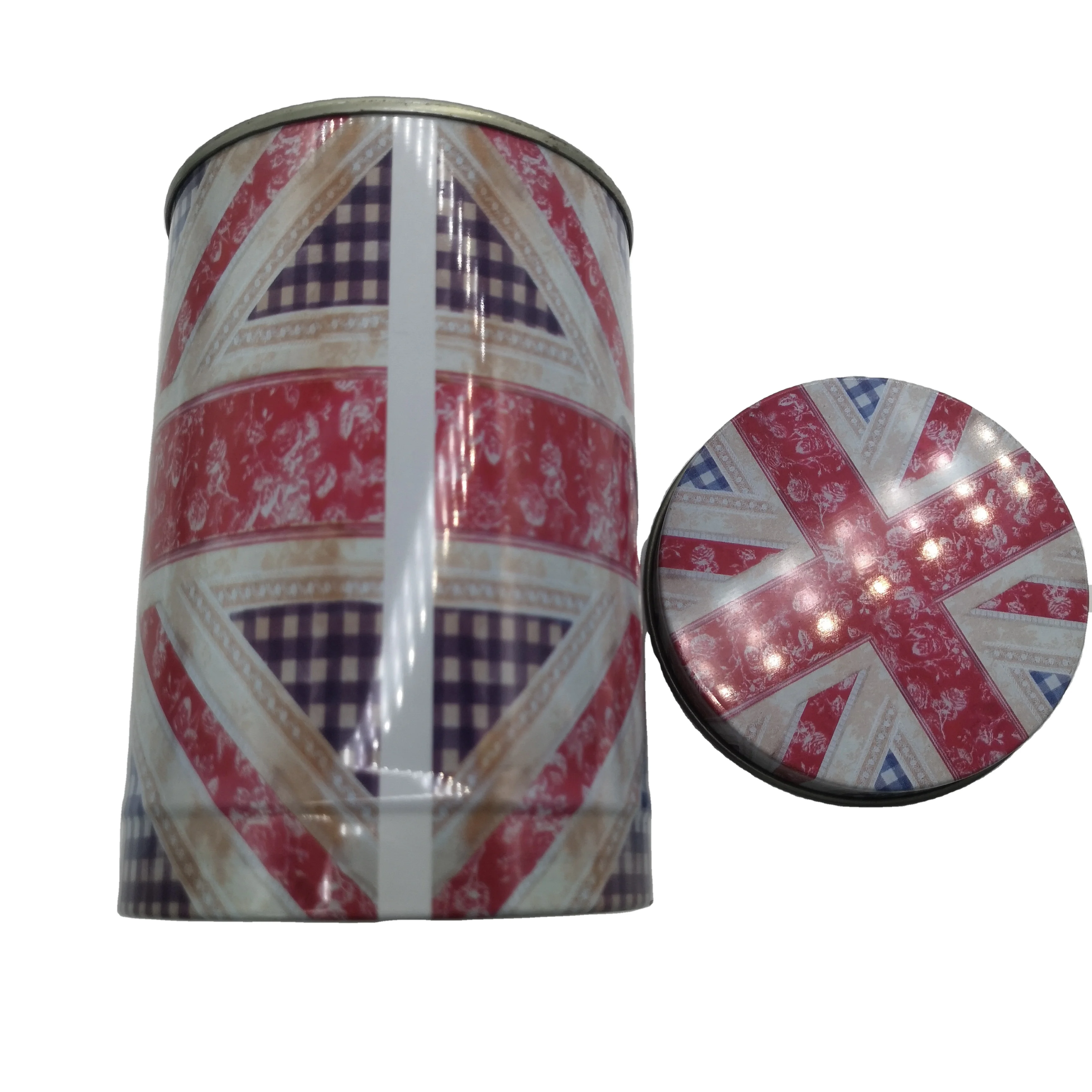 Empty Cookie Tin Box Packing Tin Round Tin Box Large Metal Gift Boxes