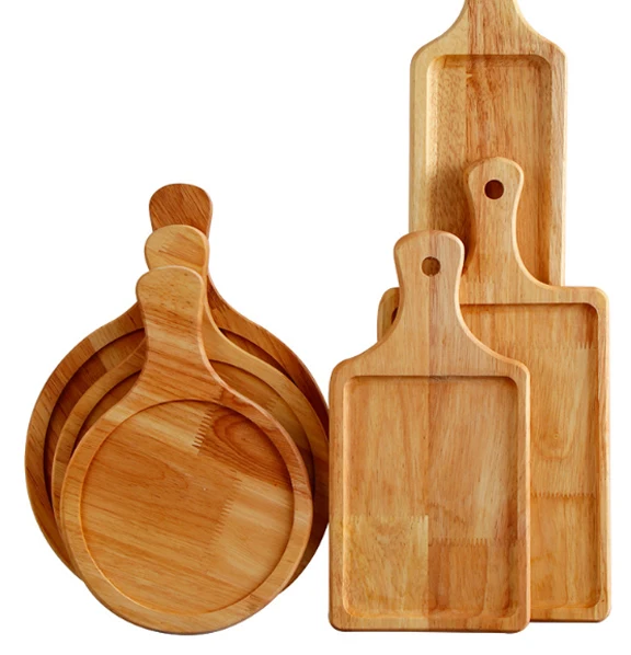 Wholesale customized Rectangular  tray steak board bamboo and Wooden pizza board pizza cutting board