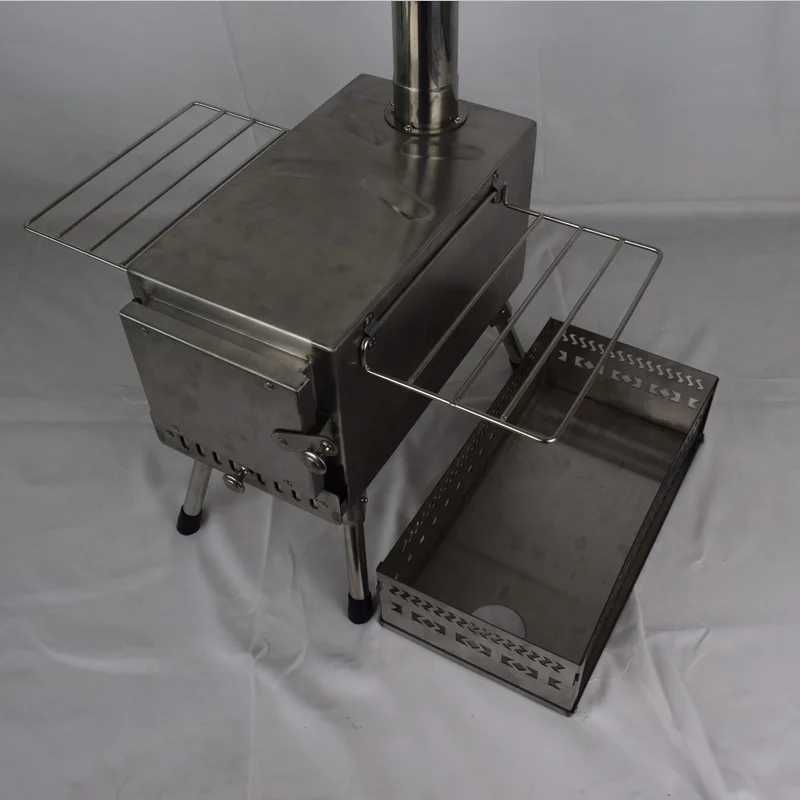 Outdoor Portable Charcoal Lightweight Camping Wood Stove Outdoor Folding Stove Detachable Burning Wood Stove