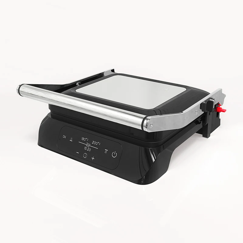 Professional service Fixed Plate Contact Grill Control Stainless Steel With lcd indicator  electric BBQ grill
