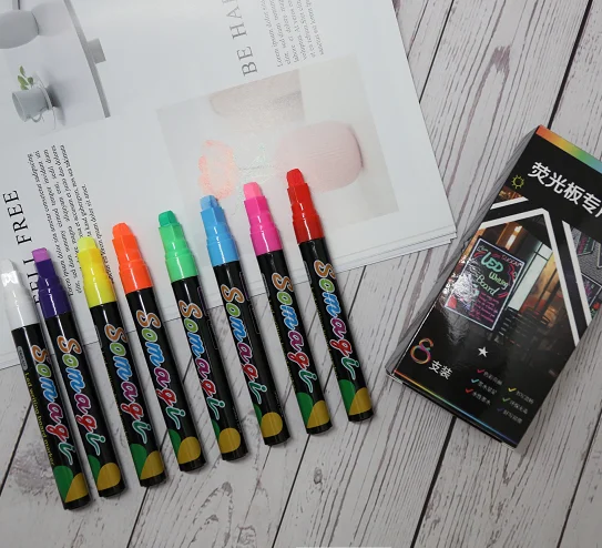 8-color Led Electronic Fluorescent Board Special Pen Erasable Color Handwriting Liquid Chalk
