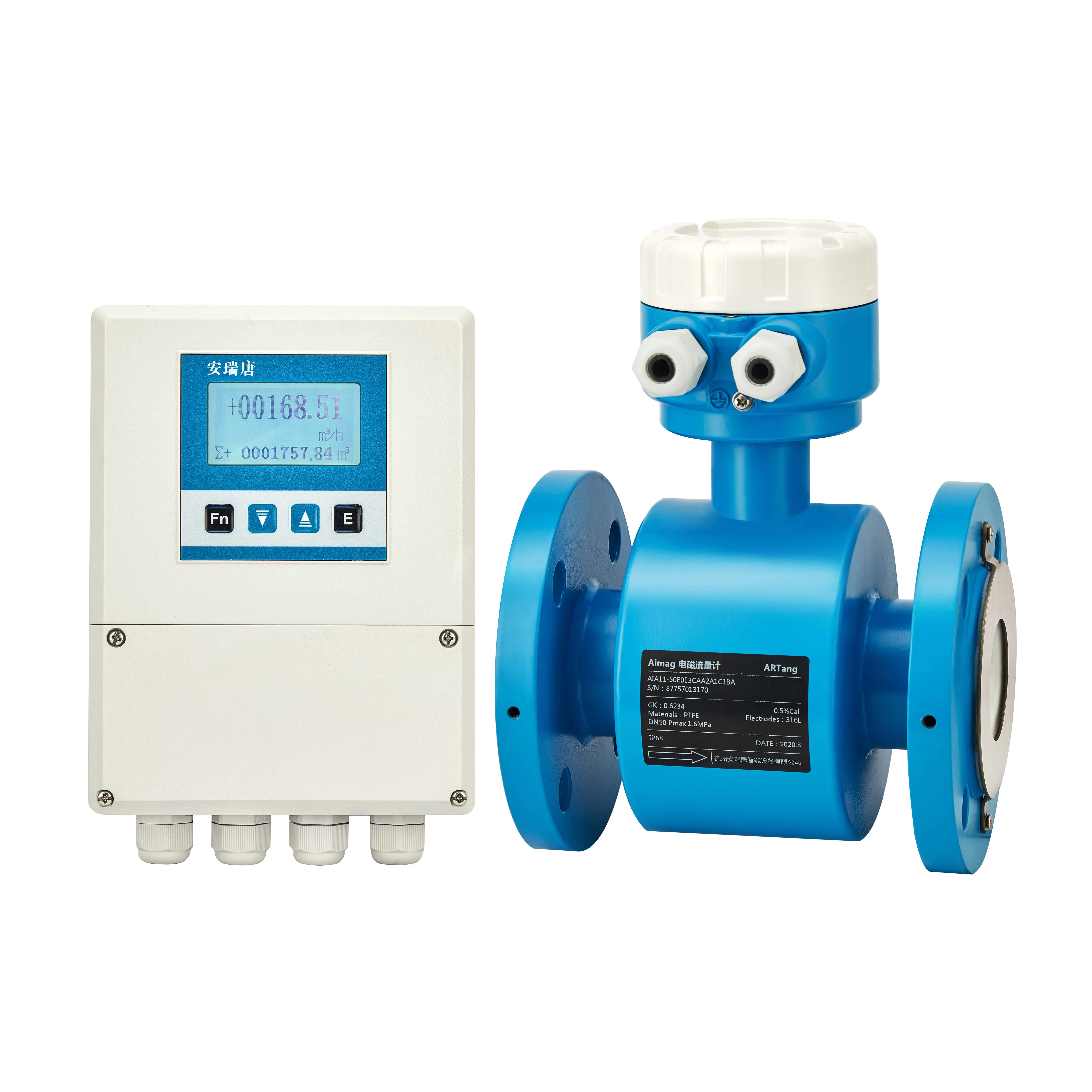 4~20mA RS485 Battery Powered Mag Electromagnetic Flow Meter Sewage Magnetic Flow Meter