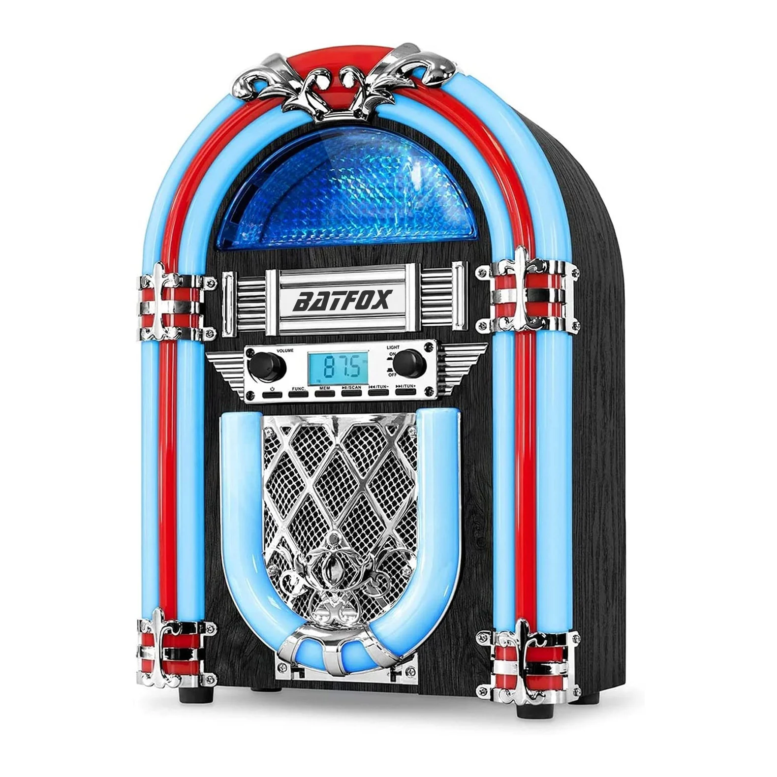 BATFOX 2022 Large Size Custom Vinyl Record FM Radio CD Player Player Phonograph Jukebox Machine Lp Player Retro Jukebox