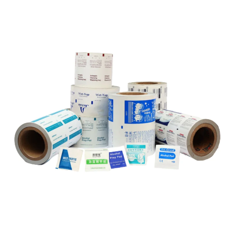 Heat Sealing Customized printing Alcohol Prep Pad Packaging 4 Layer Paper/PE/AL/EAA Aluminum Foil Paper Roll