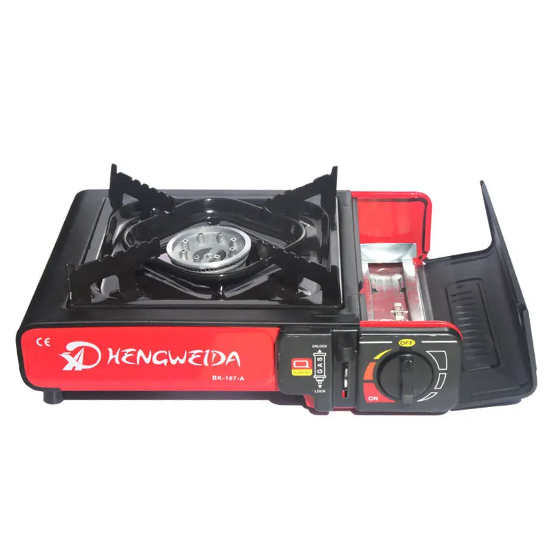 Portable Kitchen Kitchenware Butane Outdoor Camping Gas BBQ Grill Stove  with Carrying Case Dual-purpose