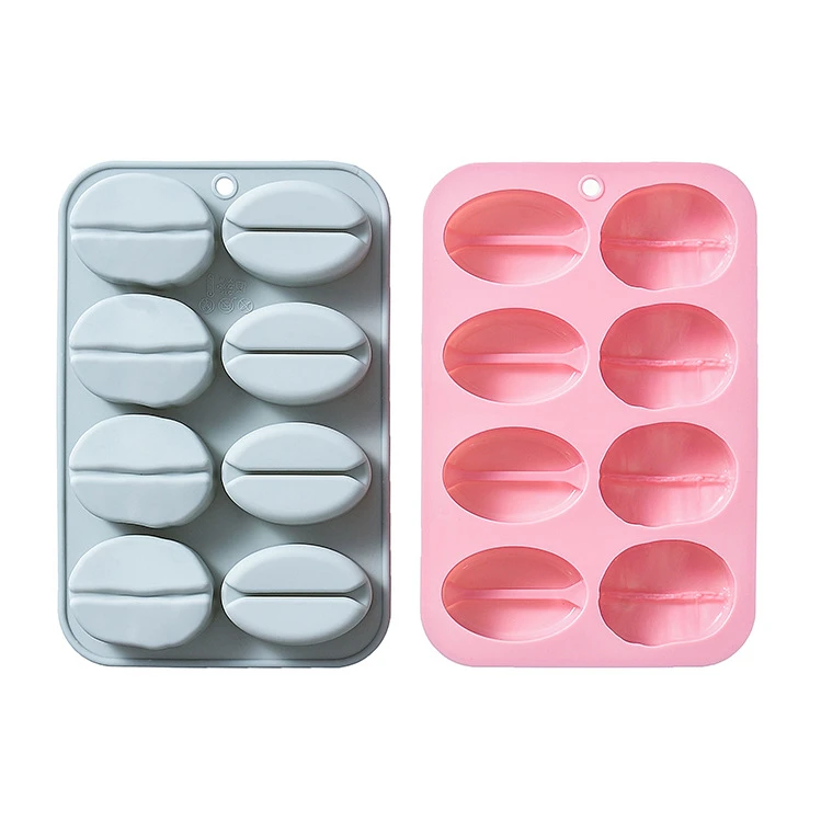 8 Even 2 Different Coffee Bean Mold Chocolate Cake Mold Soft Candy Silicone Mold