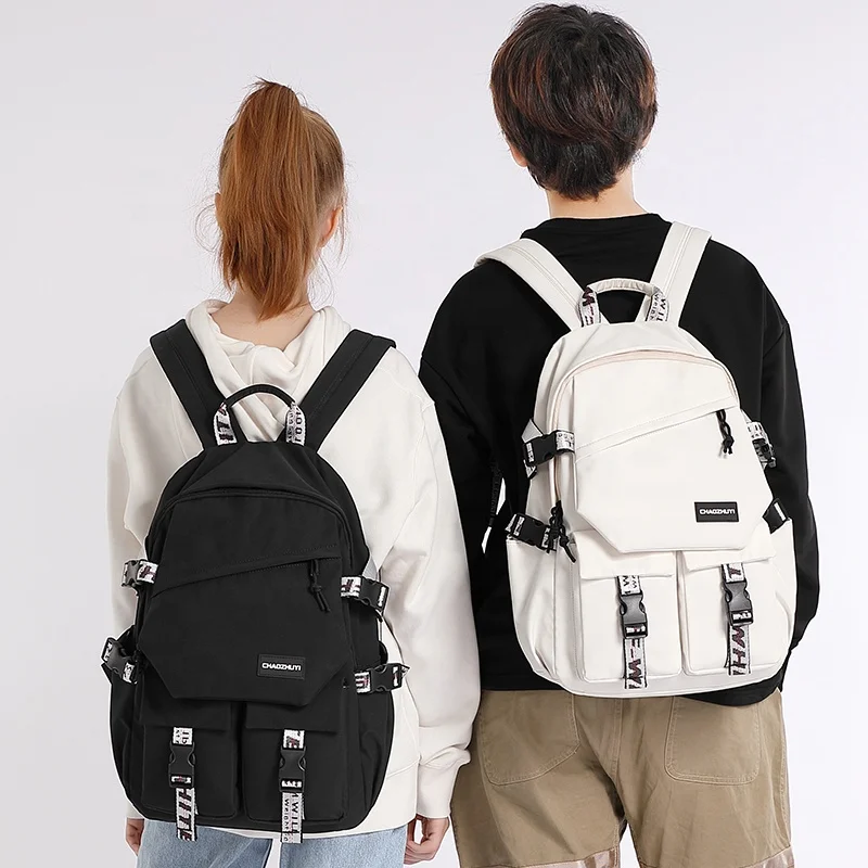 Large Capacity Unisex Oxford School Backpack Waterproof Fashion Style Zipper Closure College Students Outdoor Leisure Activities