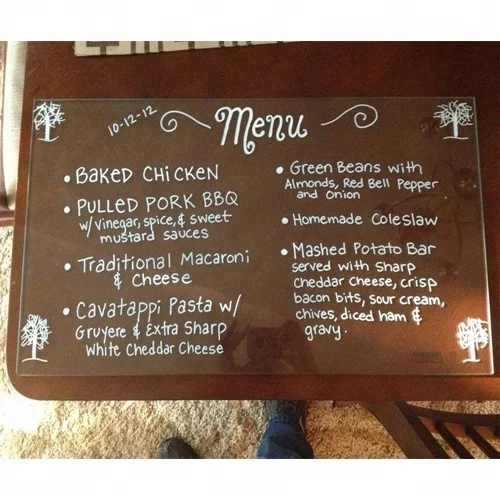 Magnetic Black Glass Dry-Erase Tempered Glass Board