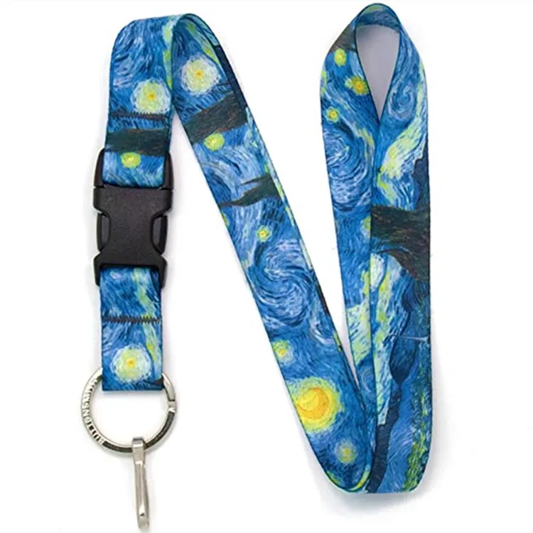 Customized High quality custom lanyard breakaway clasp polyester lanyard with safety buckle