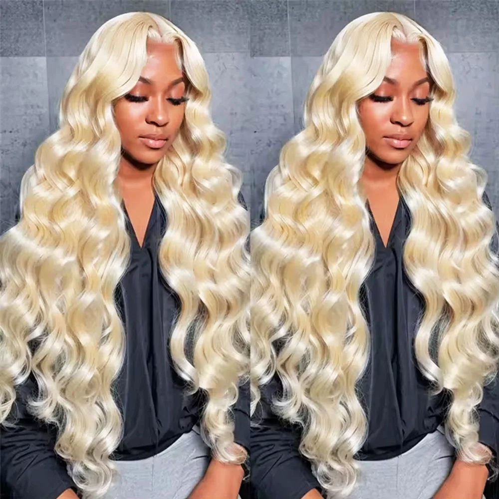 13x4 13x6 180% Density 40 30 Inch Virgin 613 Peruvian Deep Wave Wig Honey Color Wig Blonde Full 613 Deep Wave Lace Frontal Wig