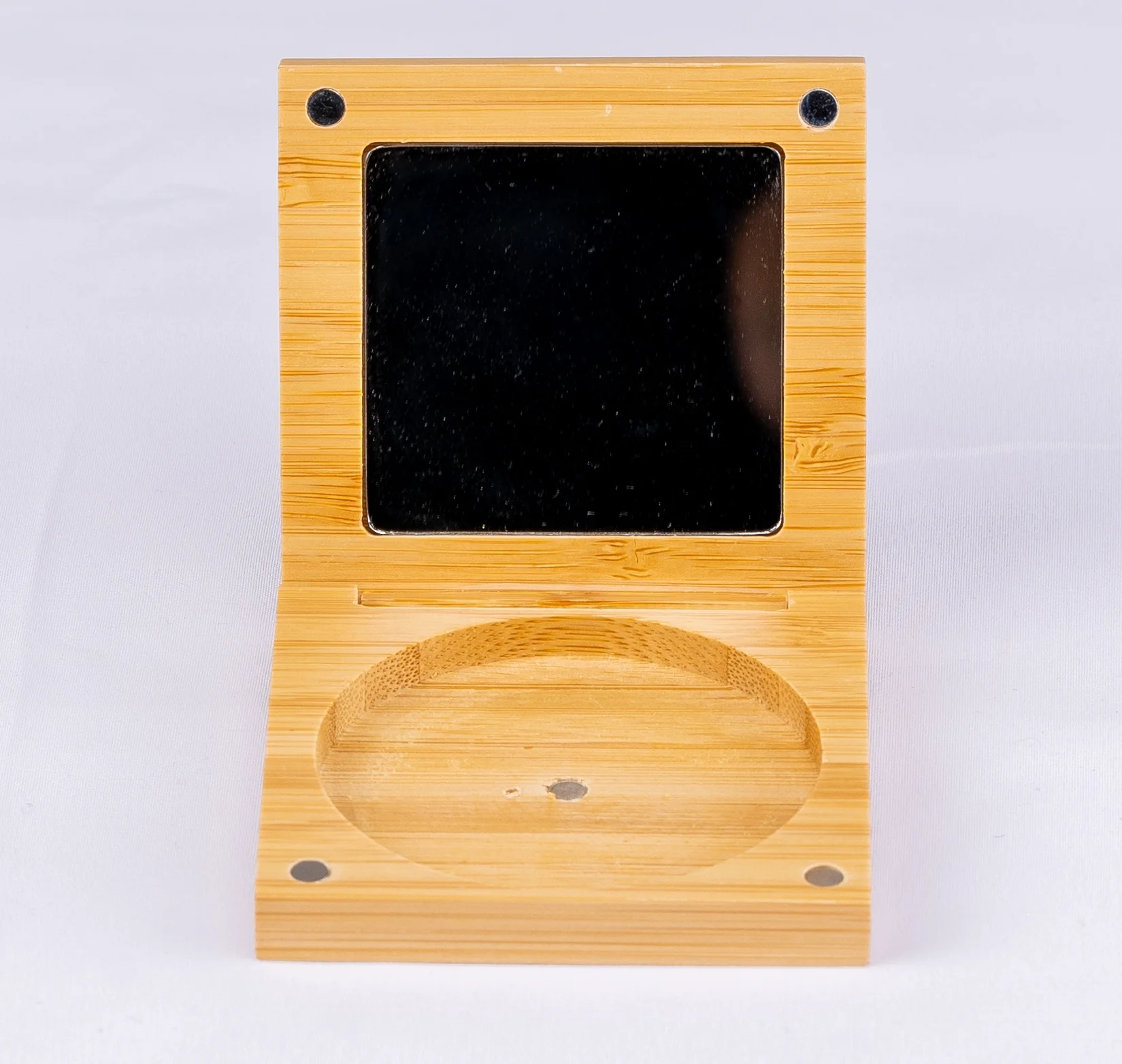 Square empty compact case bamboo blush palette with mirror