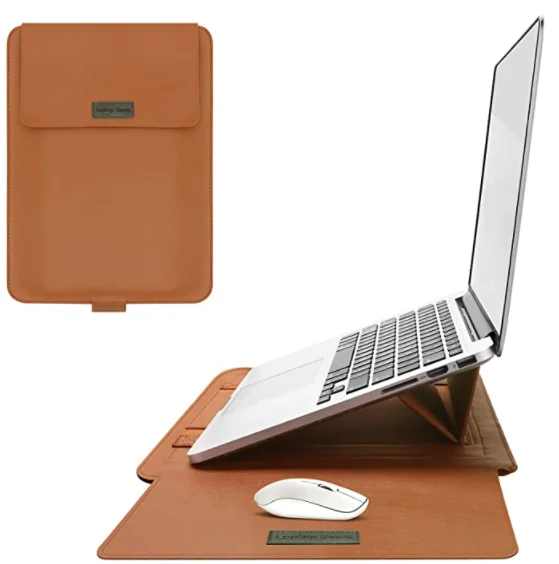 Micani Waterproof Soft PU Laptop Sleeve Bag Cover Briefcase with Stand 11 13 15 Inch for laptop OEM Customized Logo Style