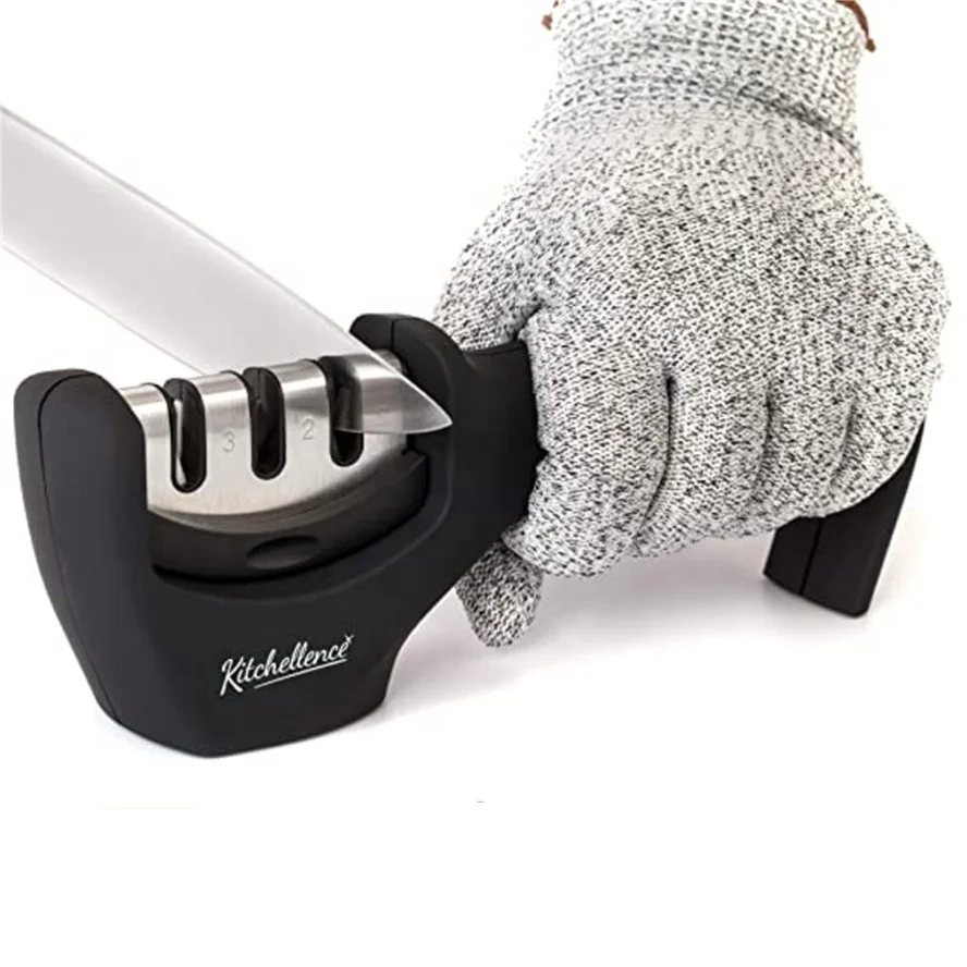 4-in-1 Kitchen Knife Accessories 3-Stage Knife Sharpener