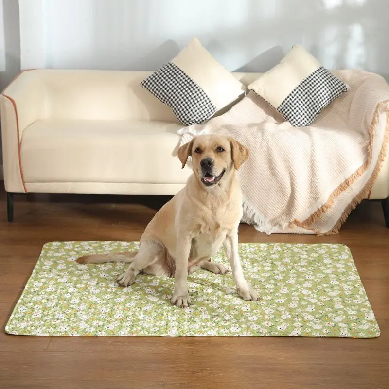 Pet floor mat made of pure cotton and non stick hair machine washable rabbit cage platform mat universal all year round