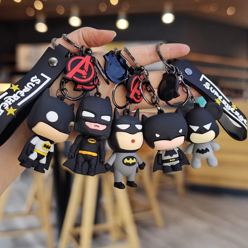 Wholesale Cartoon PVC Keychains Rubber Dark Bat Keychain Creative Car Bag Pendant Doll