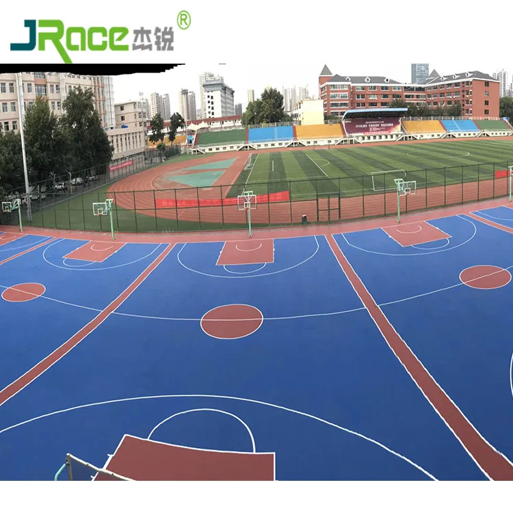 jointless self leveling liquid plastic floor coating for outdoor sports court basketball flooring