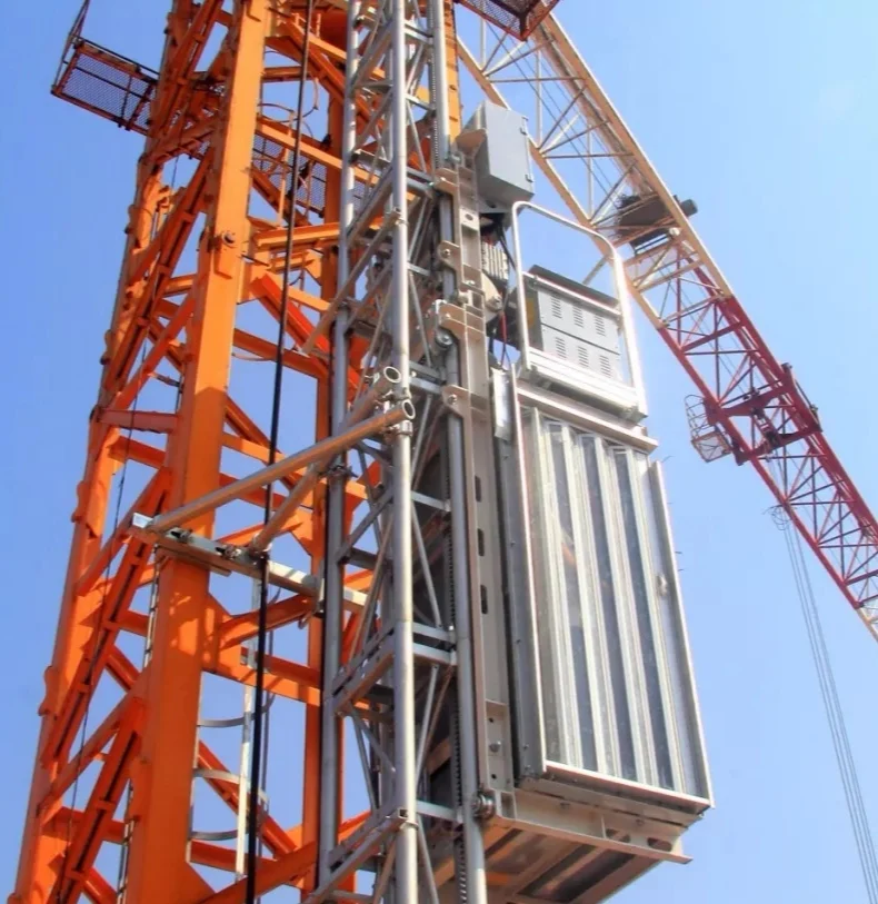 Mini tower crane operator lift elevator hoist for builders in construction site